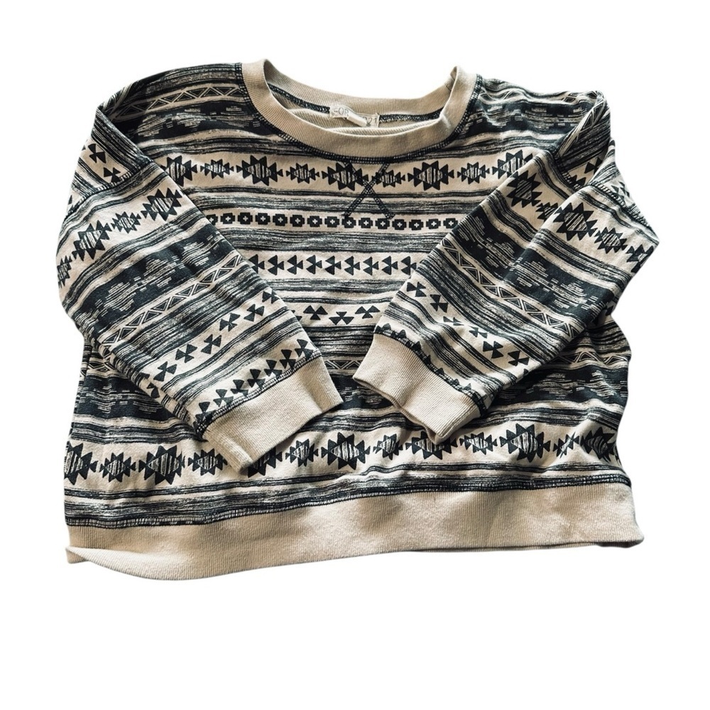 Forever 21 women's cropped tan sweatshirt with western design size large